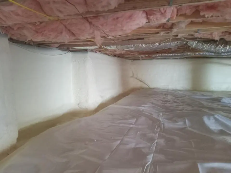 Crawl space encapsulation with closed-cell spray foam for Spray Foam Roofing Repair in Triana